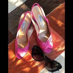 Barbie Pink Oscar de la Renta Leather Heels
